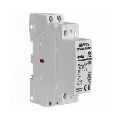 Stycznik modułowy instalacyjny 25A 2xNO 24V AC/DC TYP: STM-25-20/24V ZAMEl (EXT10000289-WUN)
